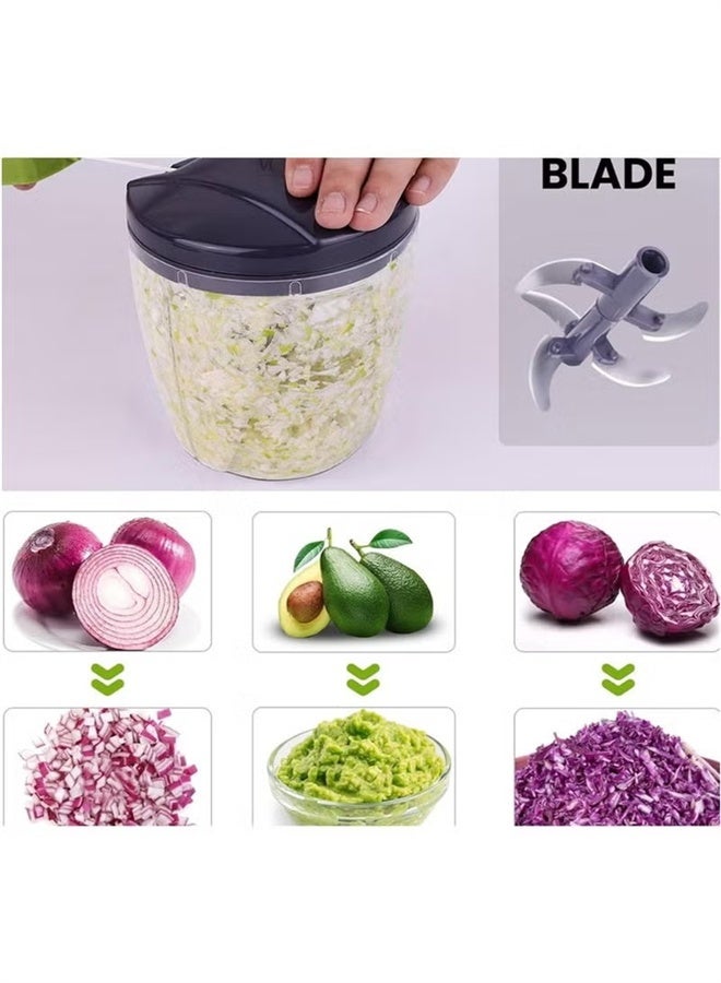 HOMESTAR Large Capacity Manual Chopper 1000ml, Portable Hand Pull String Cutter for Garlic, Onion, Vegetables, Simple operation, Easy to clean - Image 4