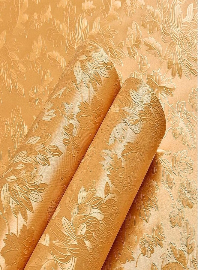 HOMEMATES Self-Adhesive Wallpaper Waterproof Old Furniture Vinyl Stickers Wooden Door Wardrobe Desktop PVC Wall Papers 45 X 304 CM (Rich Golden Wallpaper) - Image 3