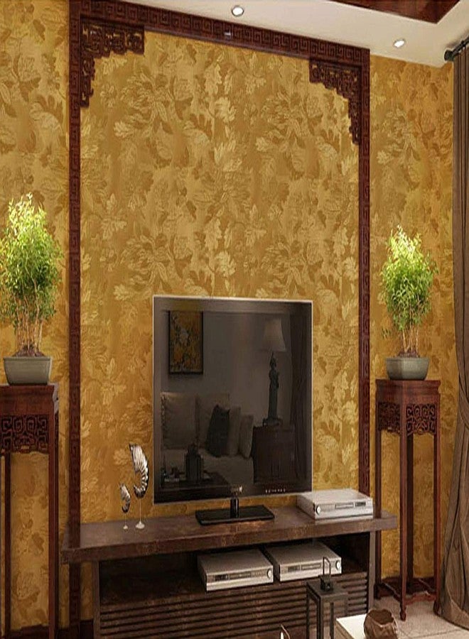 HOMEMATES Self-Adhesive Wallpaper Waterproof Old Furniture Vinyl Stickers Wooden Door Wardrobe Desktop PVC Wall Papers 45 X 304 CM (Rich Golden Wallpaper) - Image 5