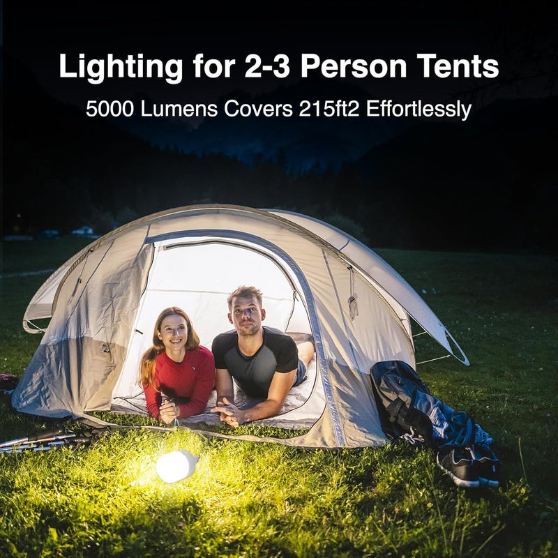 LETOUR Camping Light, Camping Lantern 60W 5000Lumens Camping Lights for Tents 5 Modes 8800mAh LED Tent Light , Hanging Dimmable Portable Tent Lamp for Outdoor Camping, Hiking, Emergency - Image 5