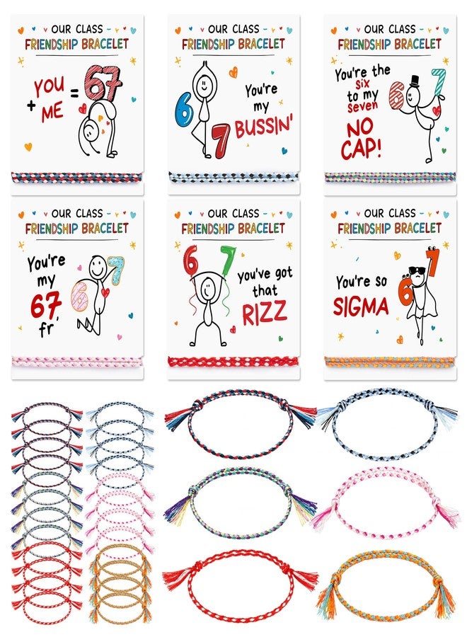 Sensemory Six Seven Friendship Bracelets Bulk for Kids – 24 Sets End of Year Student Gifts from Teacher, Last Day of School Goodbye Gifts, 6 7 Class Graduation Bracelet Set for Kid, Boys & Girls Classroom Exchange 2026 - Image 1