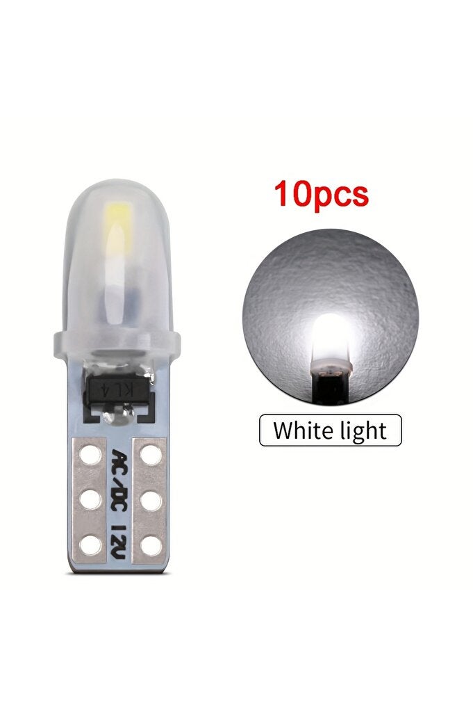 ريحني لوحة عدادات السيارة T5 بيضاء 10 قطع لوحة عدادات لوحة عدادات LED مصباح مصباح إسفيني - Image 3