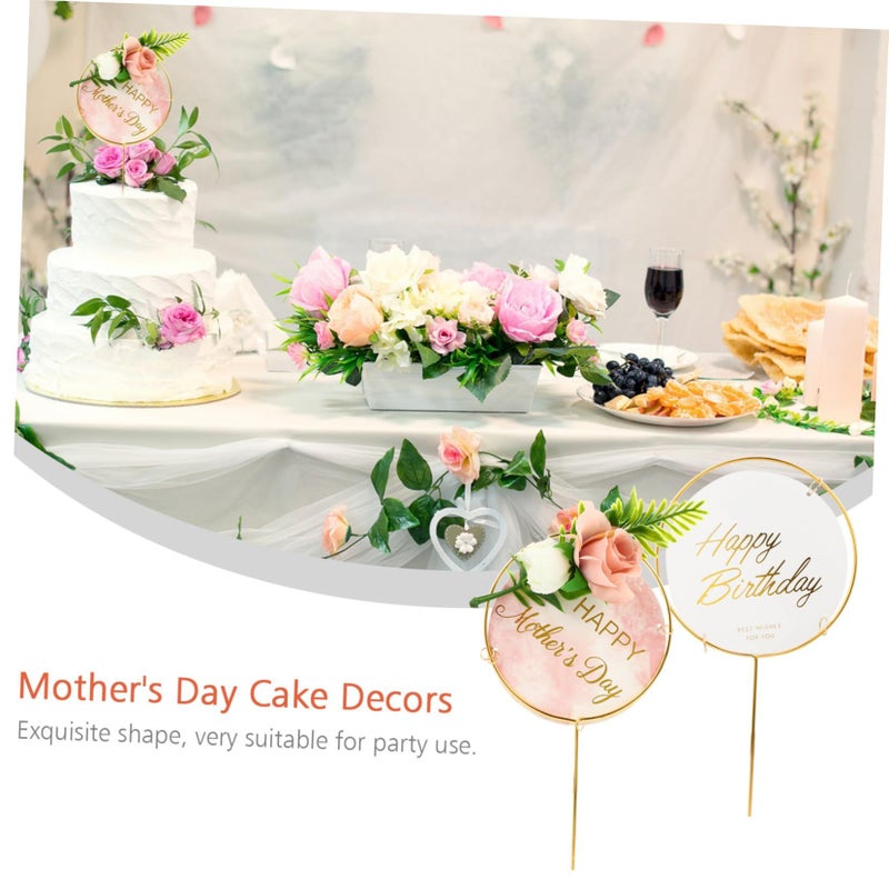 Elegant Floral Cake Topper Set For Mothers Day Birthday Party Decorations - Image 3