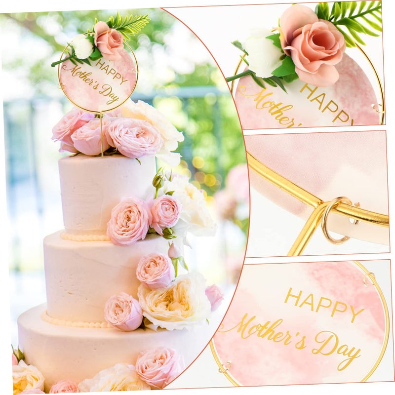 Elegant Floral Cake Topper Set For Mothers Day Birthday Party Decorations - Image 5