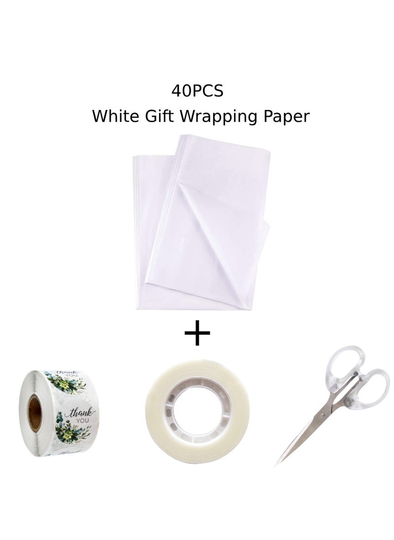 Urban Utility 40-Pack of Premium White Tissue Paper Sheets - Large 50 x 70 cm Size, Perfect for Art Projects, Crafts, and Elegant Gift-Wrapping Creations  - Image 1