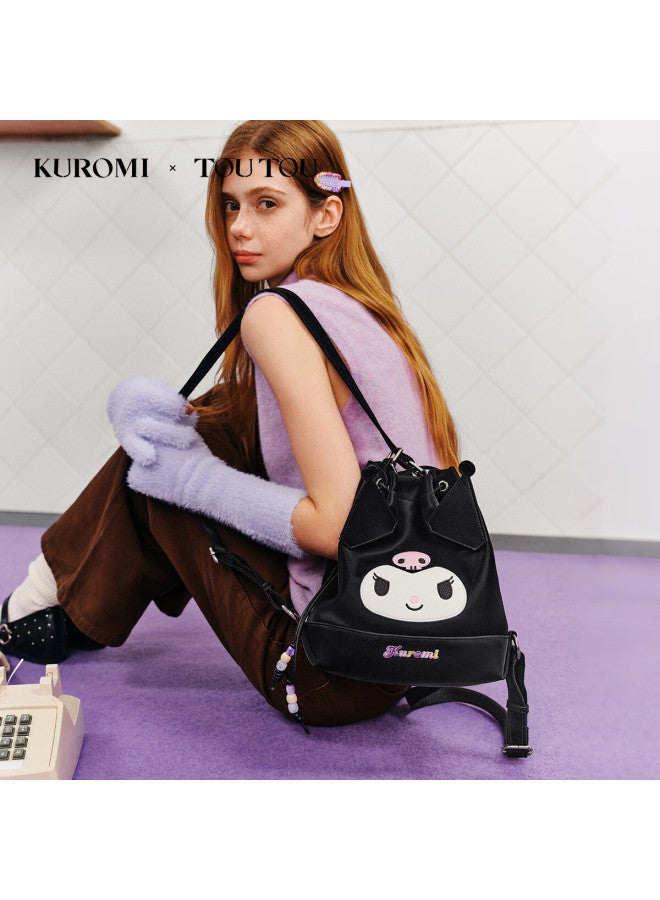 Toutou Kuromi Collaboration Women's Bucket Backpack Multi-use Small Bucket Bag Birthday Gift - Image 2