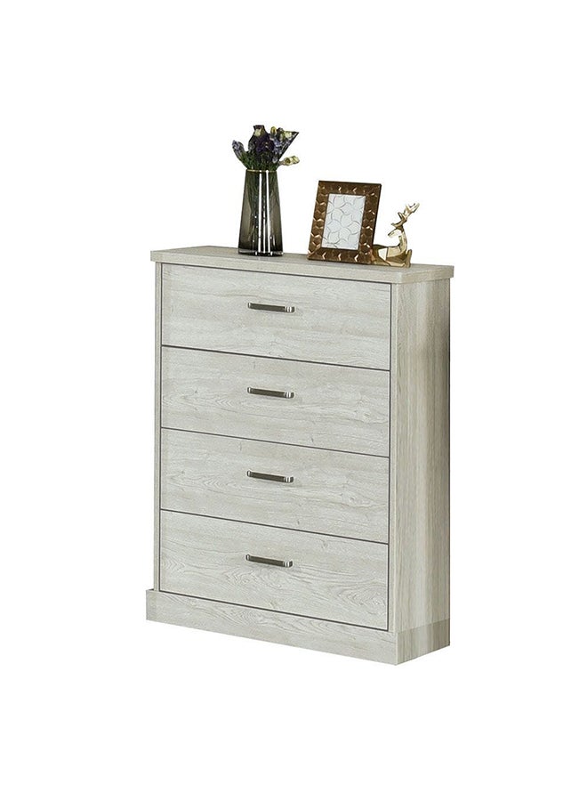 DANUBE HOME Zirco Chest OfÂ 4 Â Drawers Multifunctional Storage Organiser Space Saving Drawer Chest Modern Design Furniture For Bedroom Living Room L 76x39x109.4 Cm White Oak  - Image 1