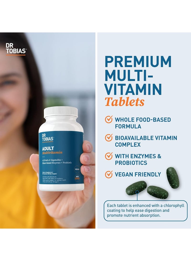 Dr. Tobias Adult Multivitamin, 42 Fruits & Vegetables + Plant-Based Enzymes + Probiotic, 180 Tablets (60 Day Supply) - Image 4