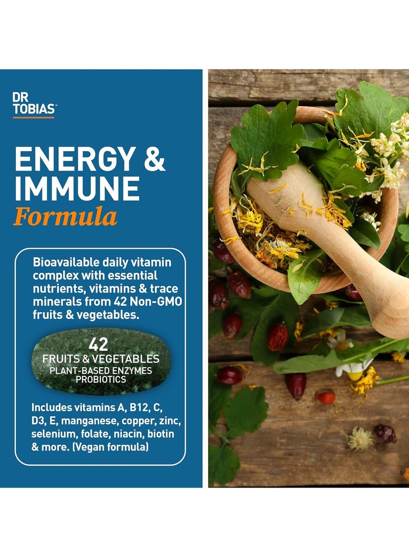 Dr. Tobias Adult Multivitamin, 42 Fruits & Vegetables + Plant-Based Enzymes + Probiotic, 180 Tablets (60 Day Supply) - Image 2