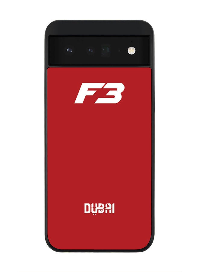 Stylizedd Rugged Black edge case for Google Pixel 6 5G Slim fit Soft Case Flexible Rubber Edges Anti Drop TPU Gel Thin Cover -  Faz3 Dubai Red - Image 1