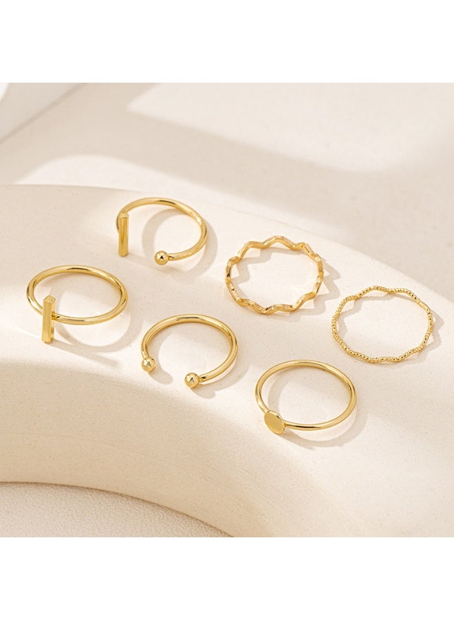 Univer Tang Trendy 6 Ring Set for Women, Mix & Match Stackable Styles, Chic Minimal Bands for Effortless Layering & Daily Fashion Looks - Image 5