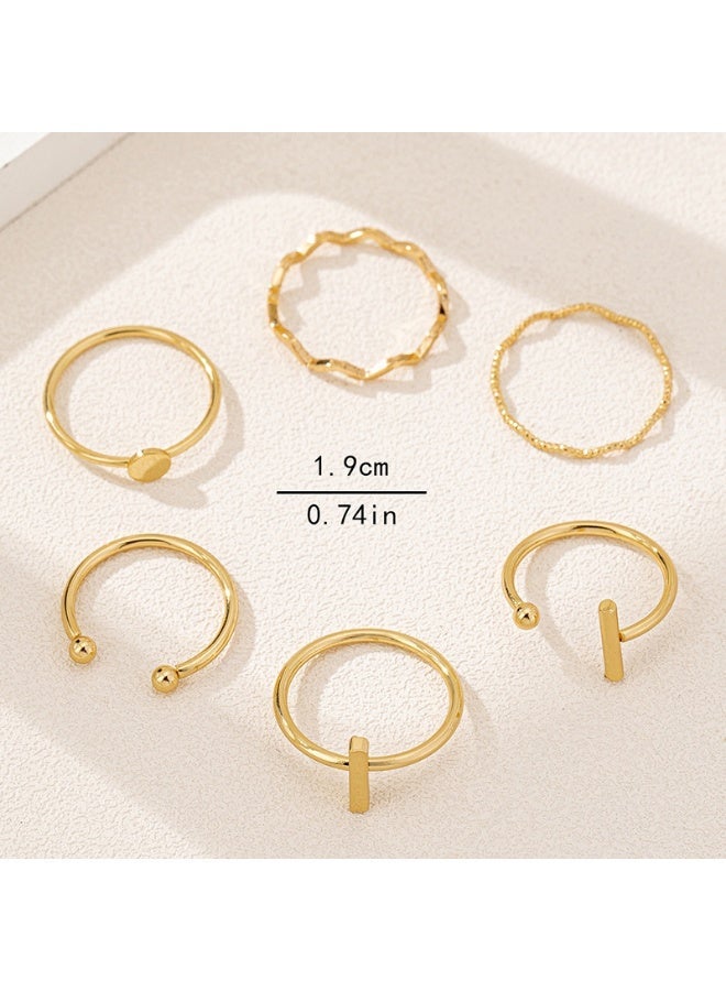 Univer Tang Trendy 6 Ring Set for Women, Mix & Match Stackable Styles, Chic Minimal Bands for Effortless Layering & Daily Fashion Looks - Image 3