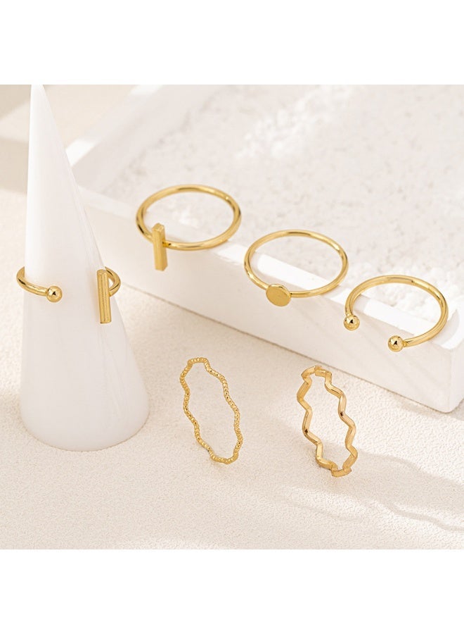 Univer Tang Trendy 6 Ring Set for Women, Mix & Match Stackable Styles, Chic Minimal Bands for Effortless Layering & Daily Fashion Looks - Image 4