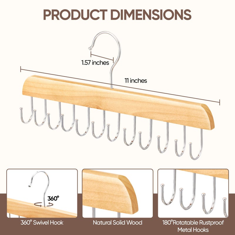 MetFun ã€2 Packã€‘ Wood Hair Extension Holder for Hair Storing, Washing, Drying, Coloring, Styling, Foldable Hair Extension Hanger, Braiding Hair Rack, Rotating Multi-Purpose Hooks Hanger - Image 2