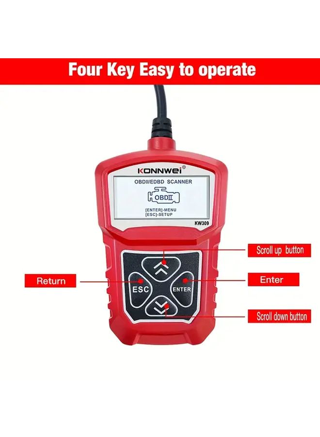 ماسح OBD2 الأحمر أداة تشخيصية مراقب بيانات مباشر إطار تجميد محو رموز إصلاح السيارات - Image 3