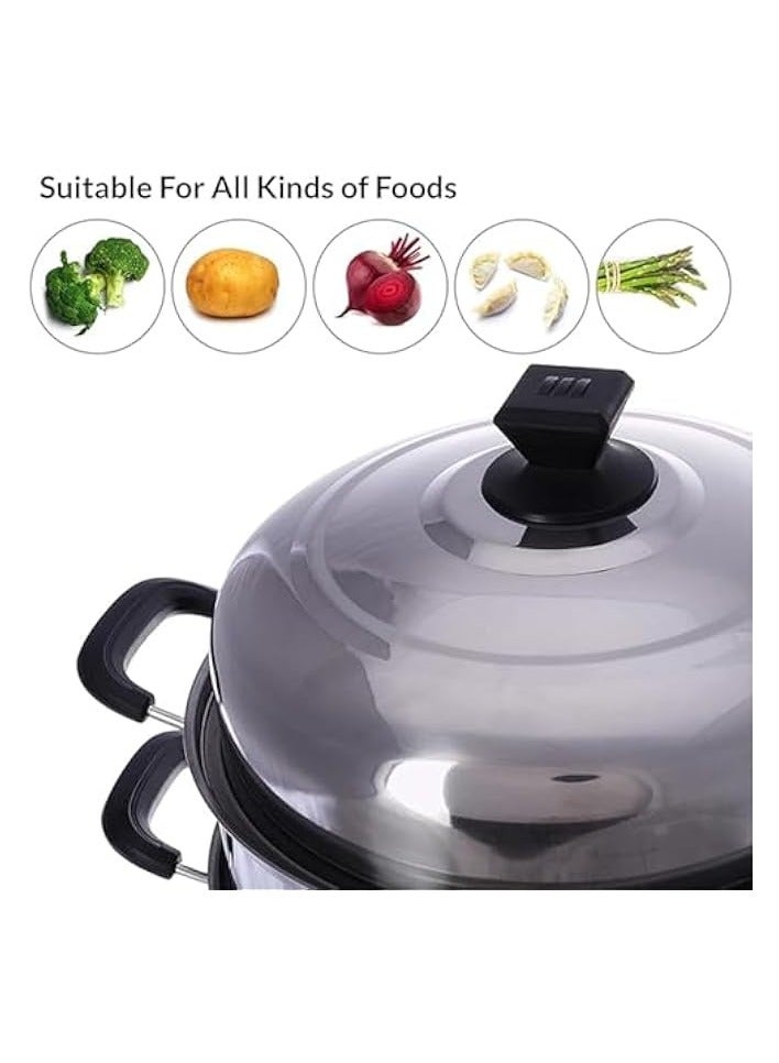 Green Tiger 3 Layers Stainless Steel Steamer Pot with Handles & Lid, Multi-Layer Cooking Pot, Steam Pot Includes Cooking Pot - Image 4
