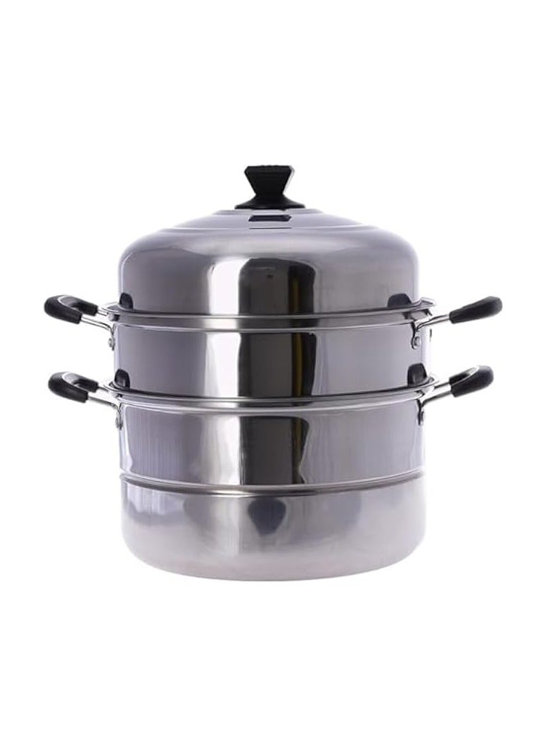 Green Tiger 3 Layers Stainless Steel Steamer Pot with Handles & Lid, Multi-Layer Cooking Pot, Steam Pot Includes Cooking Pot - Image 1