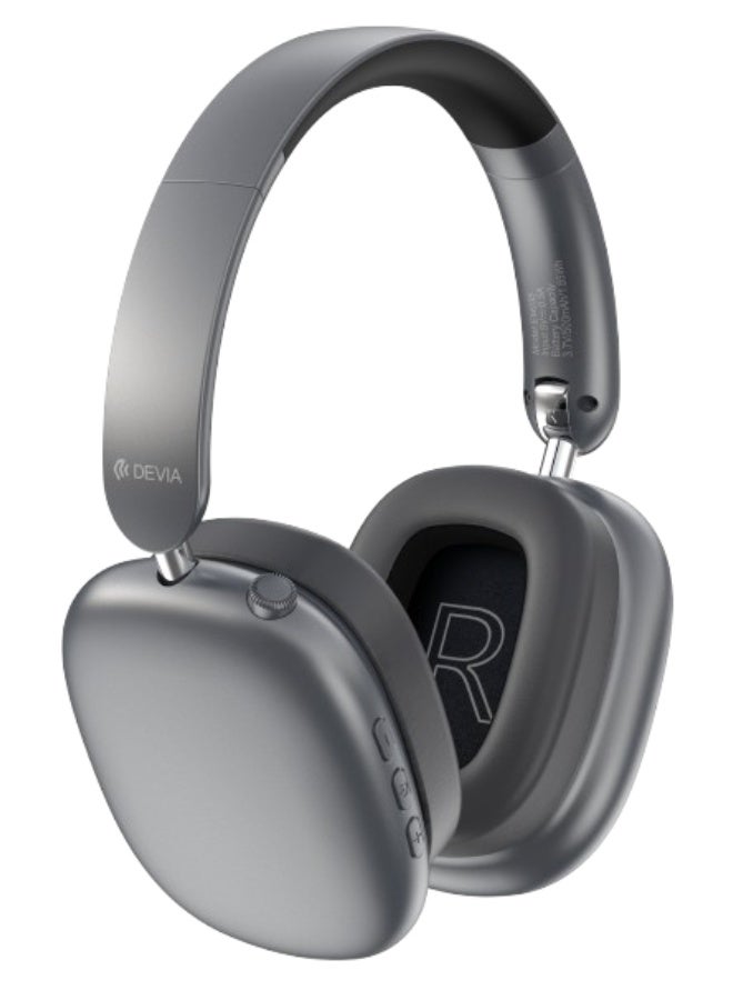 ديفيا سماعة رأس لاسلكية من ديفيا  - ببطارية 500 مللي أمبير بخاصية إلغاء الضوضاء النشط - رمادي داكن - Image 1