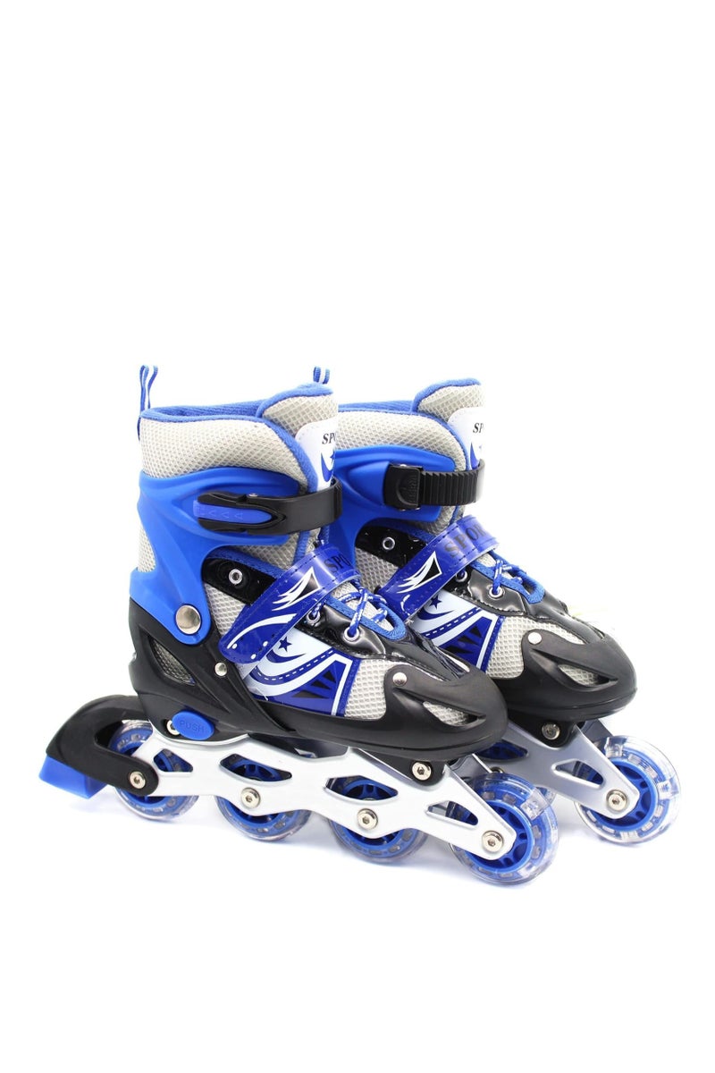 إيزي فيتشور زلاجات مضمنة قابلة للتعديل للأطفال مع عجلات وامضة - تتضمن معدات حماية للركبة والكوع والمعصم - متوفرة بأربعة ألوان وثلاثة أحجام - Image 2