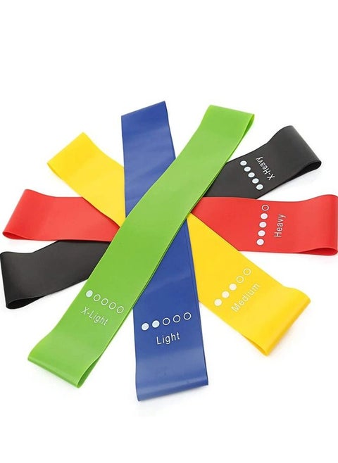 Versatile 5 Piece Fitness Exercise Bands Resistance Training for Strength and Flexibility