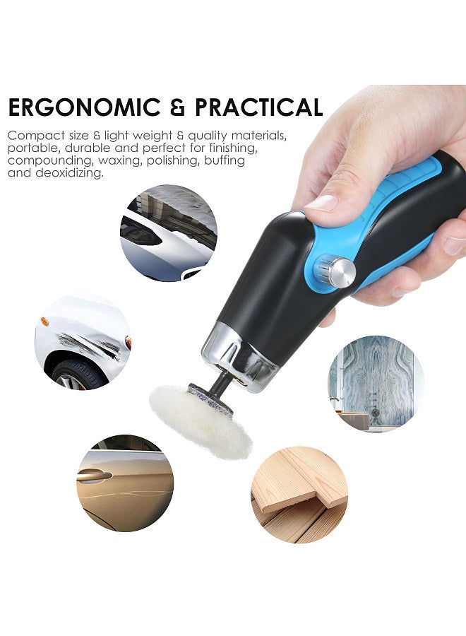 60W Mini Polishing Machine with USB Charging Cable 8500RPM Variable Speed Car Polisher Electric Polisher Cleaning Polishing Waxing Machine Automobile Surface Scratch Repair Tool Scratch Remover  - Image 5