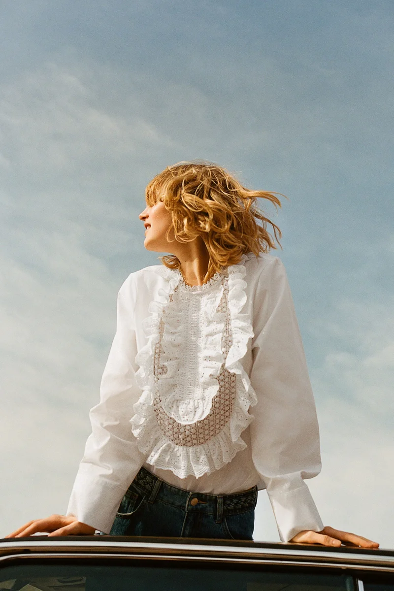 H&M Ruffled cotton blouse