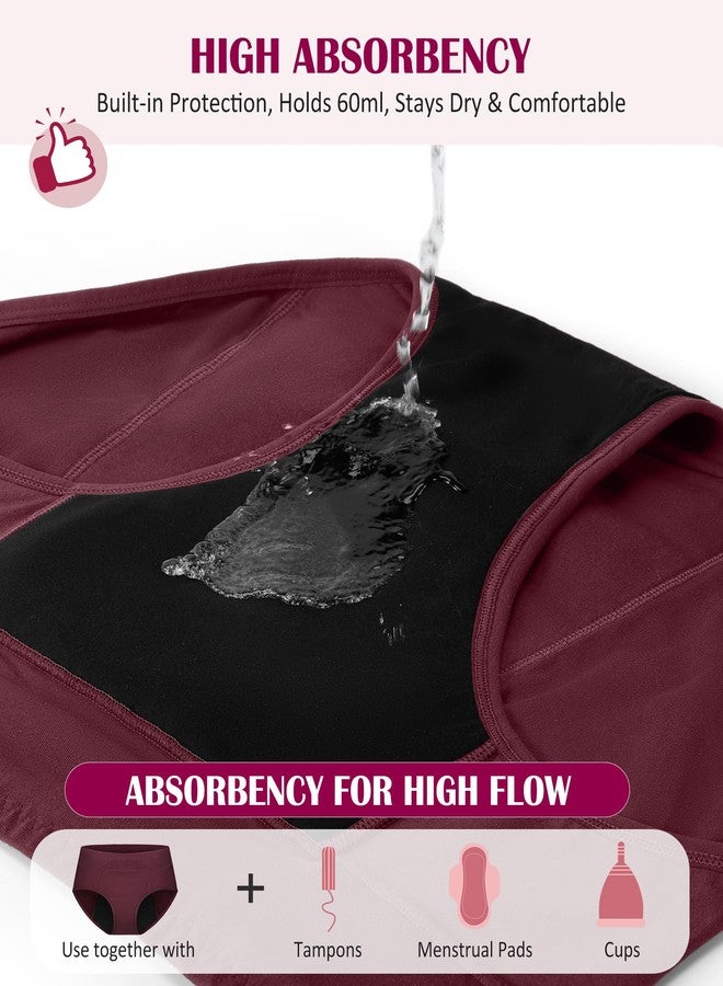 IGOLUMON Period Underwear for Women, 4-Pack Leakproof Postpartum Panties Menstrual Underwear Bladder Control Incontinence Protective Briefs,4 Pack - Image 4