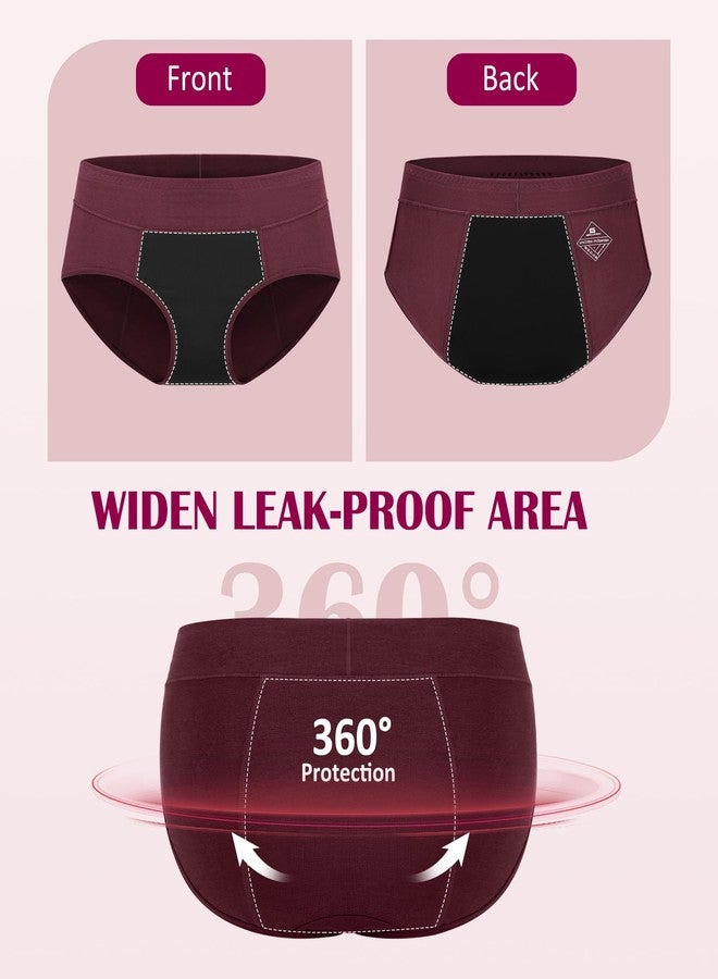 IGOLUMON Period Underwear for Women, 4-Pack Leakproof Postpartum Panties Menstrual Underwear Bladder Control Incontinence Protective Briefs,4 Pack - Image 3