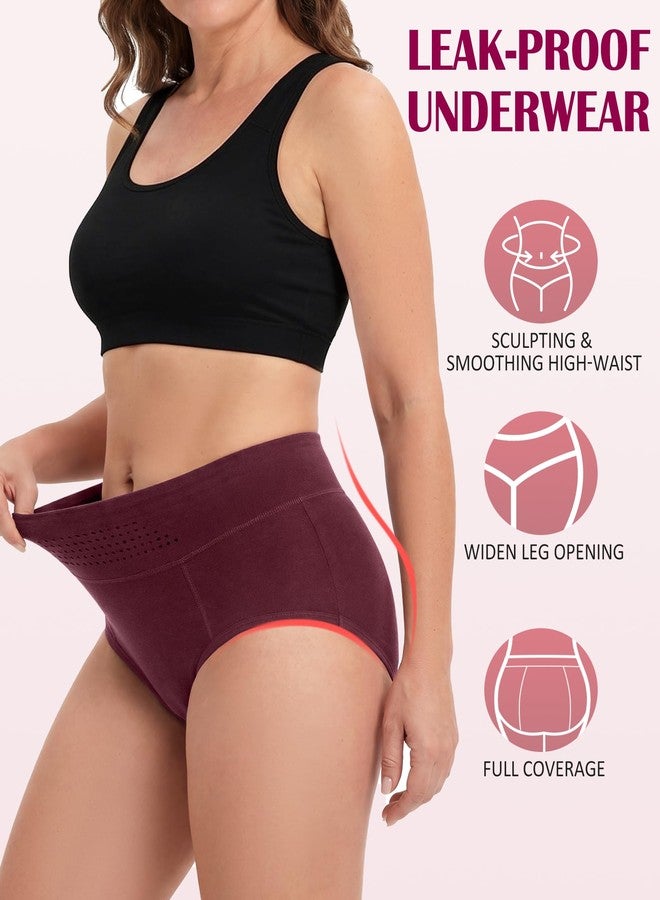IGOLUMON Period Underwear for Women, 4-Pack Leakproof Postpartum Panties Menstrual Underwear Bladder Control Incontinence Protective Briefs,4 Pack - Image 5