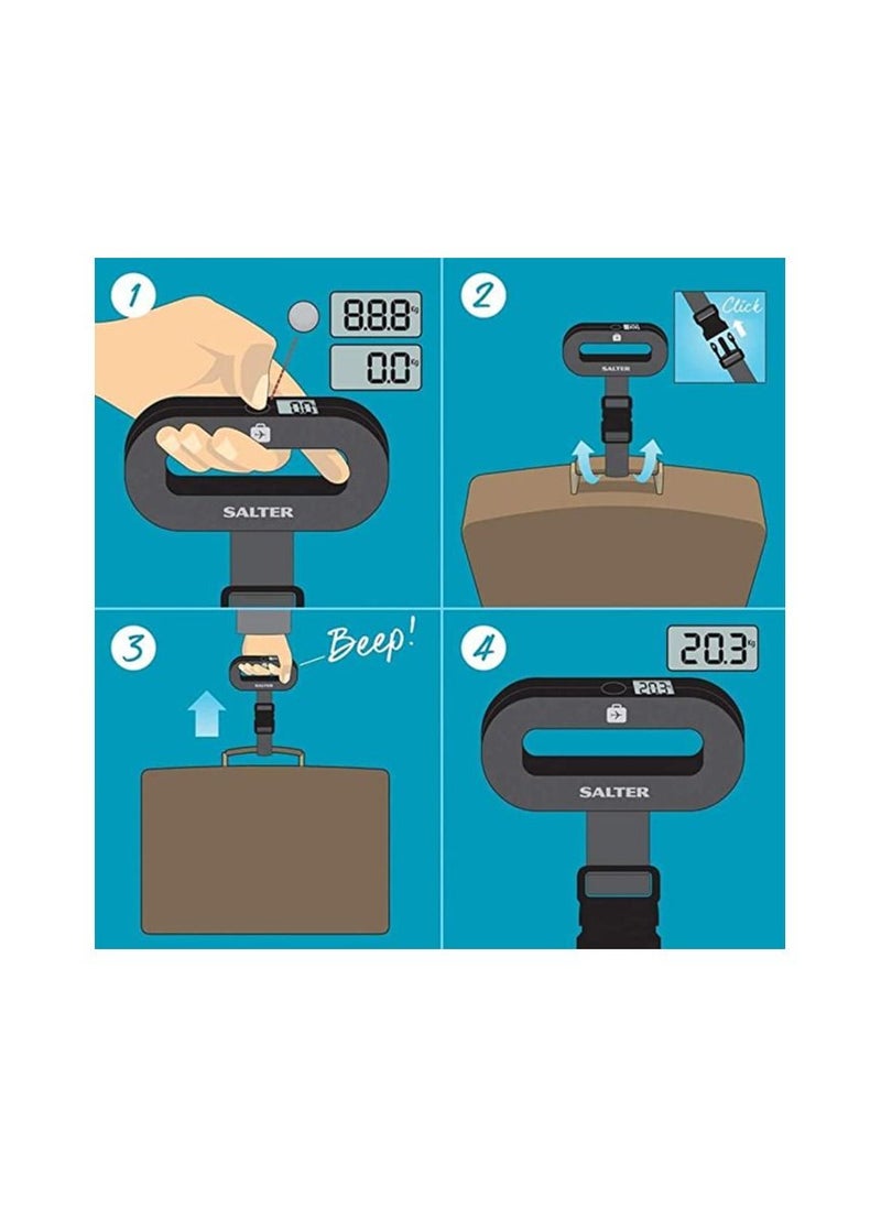 Salter - Salter 9500BKDCTM Digital Luggage Scale Black - Image 1