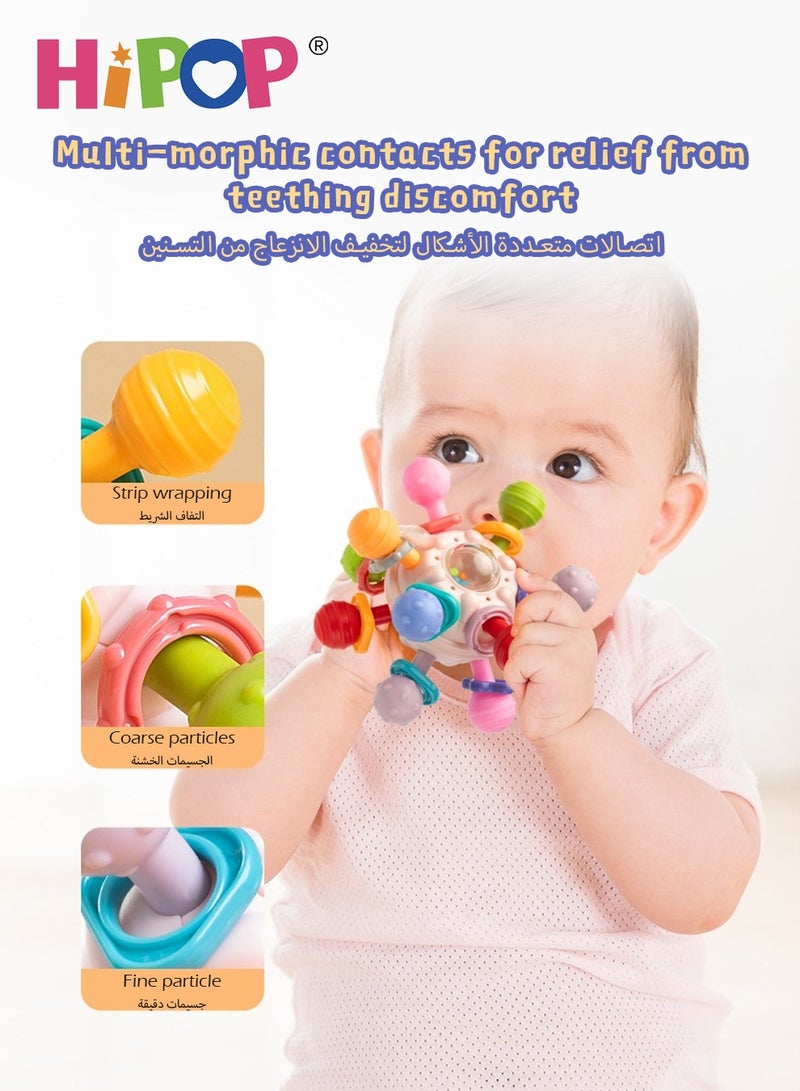 HIPOP Baby Toys Manhattan Ball,Colorful Teething Toys,Environmental Protection Soft Glue,Can Bite,Baby Hand Grip Ball Rattle Toy - Image 3
