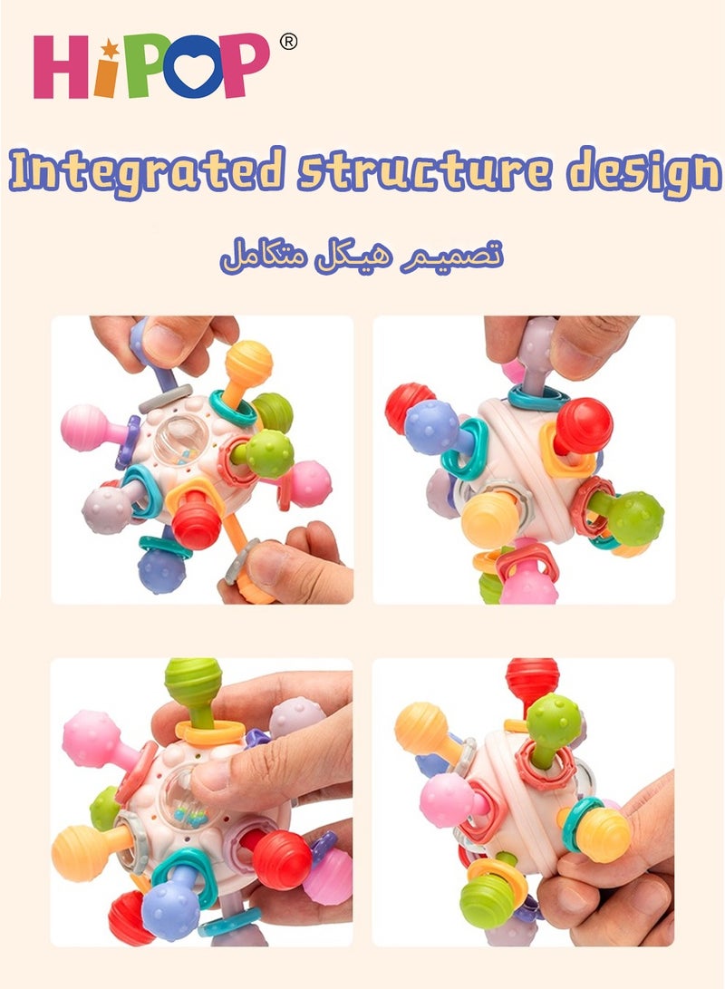 HIPOP Baby Toys Manhattan Ball,Colorful Teething Toys,Environmental Protection Soft Glue,Can Bite,Baby Hand Grip Ball Rattle Toy - Image 2
