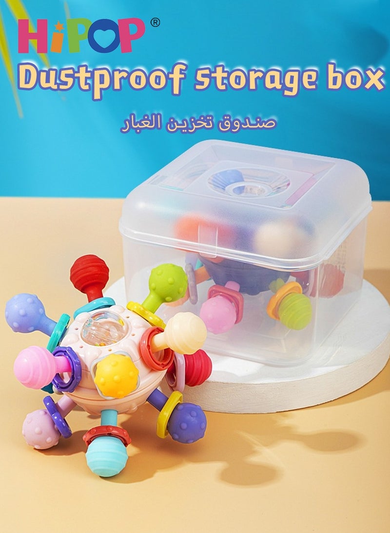 HIPOP Baby Toys Manhattan Ball,Colorful Teething Toys,Environmental Protection Soft Glue,Can Bite,Baby Hand Grip Ball Rattle Toy - Image 4