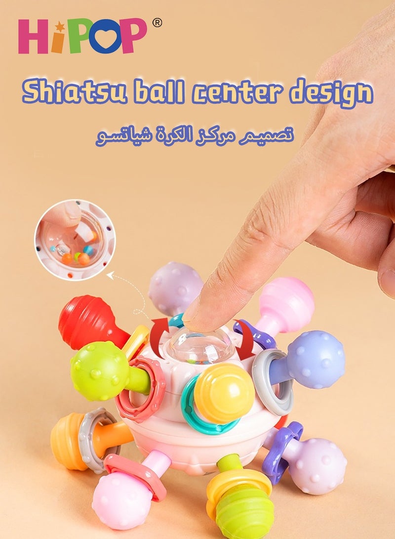 HIPOP Baby Toys Manhattan Ball,Colorful Teething Toys,Environmental Protection Soft Glue,Can Bite,Baby Hand Grip Ball Rattle Toy - Image 5