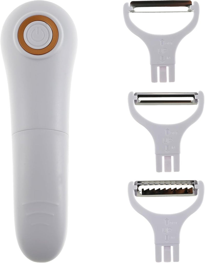 windforgecraft Electric Potato Peeler Peeler Multi-Functional Handheld Electric Vegetables and Fruit Peeler with Three Stainless Steel Paring Knife for Apples Potato Carrots Cucumber (Battery) - Image 1