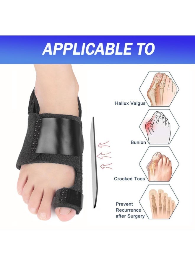 زوج من مشد تصحيح انحراف إبهام القدم للرجال والنساء - دعامة إصبع القدم الكبيرة قابلة للتعديل لتخفيف آلام الورم العظمي، دعم ليلي لتقويم القدم - Image 5
