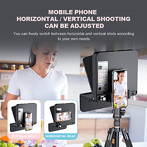 LENSGO TC7S Portable Teleprompter for Phone, One-Second Fold Mini Teleprompter with Remote Control,App Compatible with iPhone & Android for Online Teaching Vlog Live Streaming Interview - Image 2