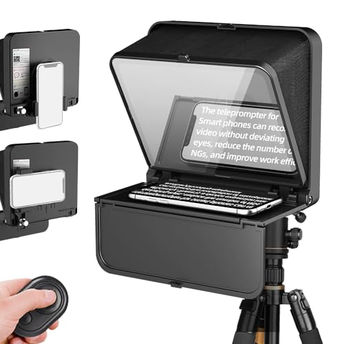 LENSGO TC7S Portable Teleprompter for Phone, One-Second Fold Mini Teleprompter with Remote Control,App Compatible with iPhone & Android for Online Teaching Vlog Live Streaming Interview - Image 1