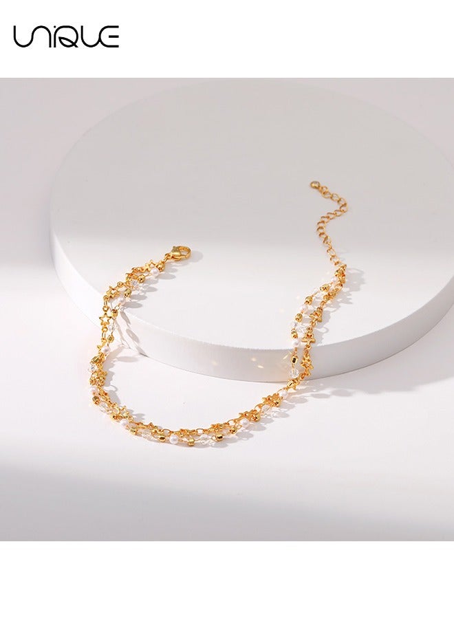 Unique Anklet - Star Tassel Anklet - Gold Anklet - Beaded Anklet - Simple and Elegant - Gift - Image 4