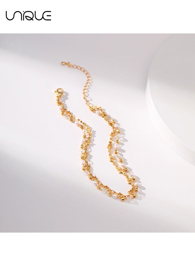 Unique Anklet - Star Tassel Anklet - Gold Anklet - Beaded Anklet - Simple and Elegant - Gift - Image 3
