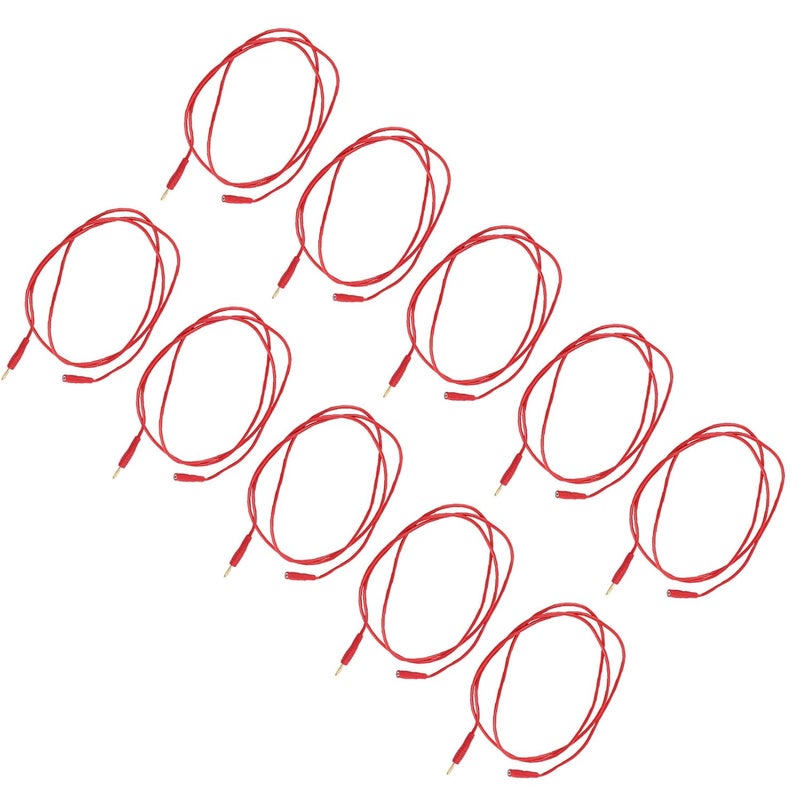 Banana Plug Test Lead Set, 10 Pieces, PVC Brass Electrical Testing Cable 2mm Red - Durable Build, High Conductivity, Ideal for Automotive Diagnostics (Red) - Image 4
