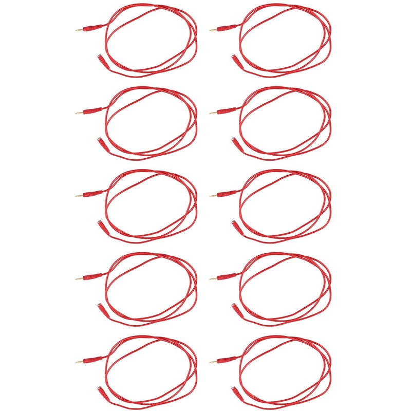 Banana Plug Test Lead Set, 10 Pieces, PVC Brass Electrical Testing Cable 2mm Red - Durable Build, High Conductivity, Ideal for Automotive Diagnostics (Red) - Image 5