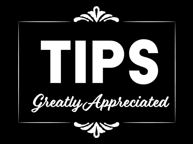 Artisan Owl Tips Greatly Appreciated - 3x4 All Weather Vinyl Decal Sticker- Support Local Business Tip Your Waiter Waitresses Tip Cash Tipping Jar Billfold Check Presenter Driver Cars Laptop - Perfect Size - Image 1