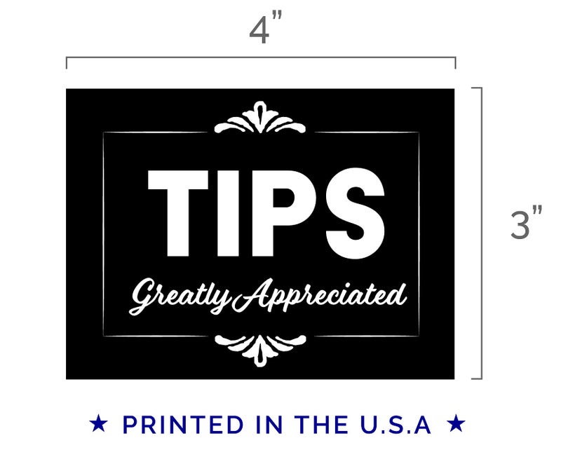Artisan Owl Tips Greatly Appreciated - 3x4 All Weather Vinyl Decal Sticker- Support Local Business Tip Your Waiter Waitresses Tip Cash Tipping Jar Billfold Check Presenter Driver Cars Laptop - Perfect Size - Image 2