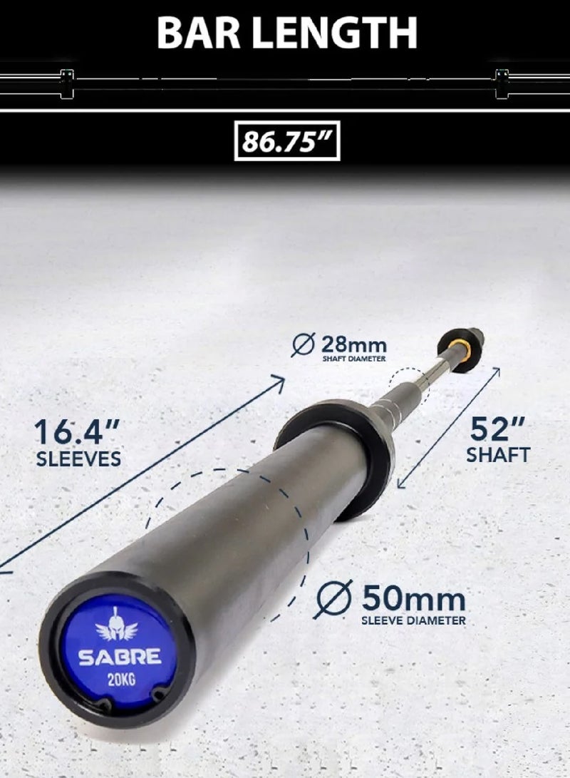CHAMP KIT Black Zinc Sabre Bar - High Tensile Iron Gym Barbell for Weightlifting, CrossFit, and Bodybuilding - Image 4