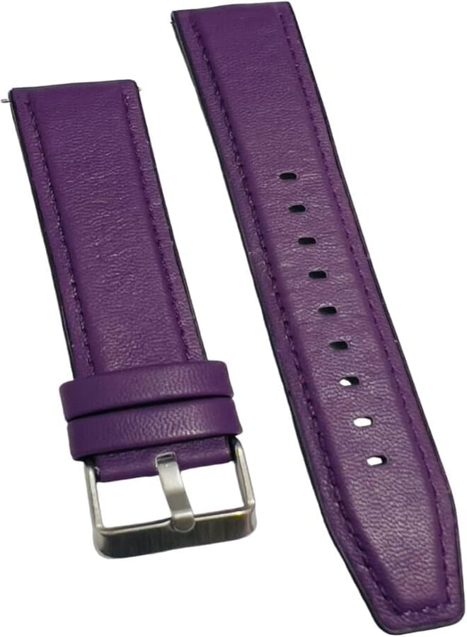 22mm Quick Release Premium Leather Replacement Strap and Hybrid Silicone Replacement Strap for Men Women for Huawei GT4 46 - GT3 46-GT2 Pro -GT3 Pro - (Purple)