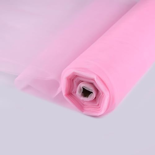 Filloxy Net Fabric Cloth for Multi Decoration, Parties, Festival, Costumes, Gift Packing, Party, Backdrop Material mandap, Pooja Background Ribbon Wedding Decoration, 58" Width (Light Pink, 5 Meter) - Image 3