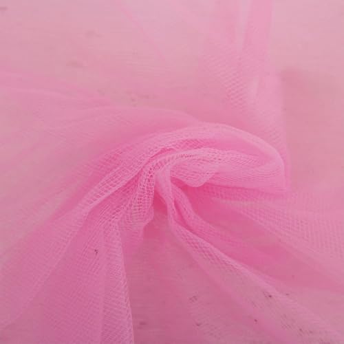 Filloxy Net Fabric Cloth for Multi Decoration, Parties, Festival, Costumes, Gift Packing, Party, Backdrop Material mandap, Pooja Background Ribbon Wedding Decoration, 58" Width (Light Pink, 5 Meter) - Image 1