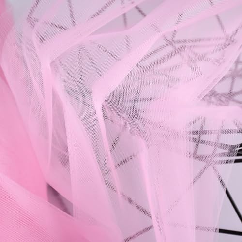 Filloxy Net Fabric Cloth for Multi Decoration, Parties, Festival, Costumes, Gift Packing, Party, Backdrop Material mandap, Pooja Background Ribbon Wedding Decoration, 58" Width (Light Pink, 5 Meter) - Image 2