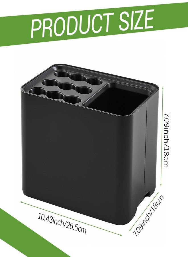 Threehoney حامل مظلات ثري هوني يتسع لـ 15 مظلة، مناسب لزاوية المدخل، مزود بصينية لتجميع السوائل، منظم تخزين موفر للمساحة، حامل مظلات صغير الحجم للاستخدام الداخلي، مثالي لتزيين المنزل أو المكتب (أسود) - Image 2